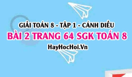 Giải bài 2 trang 64 Toán 8 Tập 1 SGK Cánh Diều